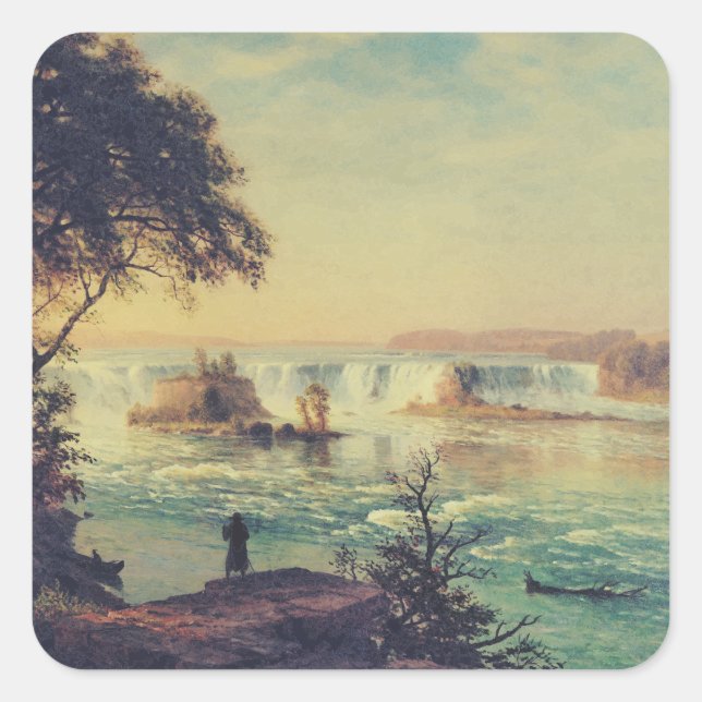 Saint Anthony Falls at Mississippi River Square Sticker (Front)