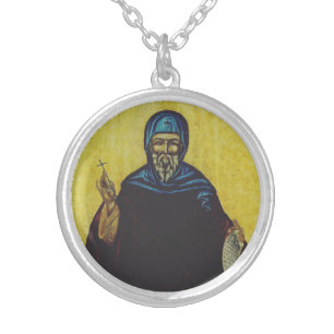 Saint Anthony of Egypt Silver Plated Necklace