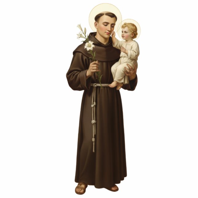 Saint Anthony of Padua 2D Statue Statuette (Front)