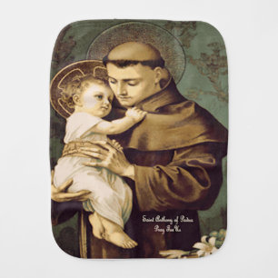 Saint Anthony of Padua Baby Burp Cloth