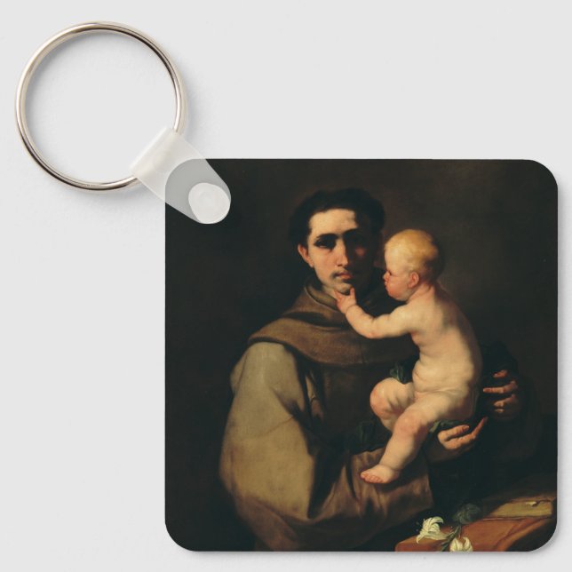 Saint Anthony of Padua by Luca Giordano Keychain (Front)