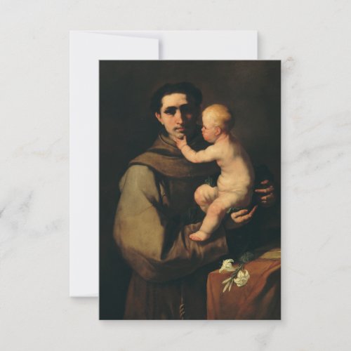 Saint Anthony of Padua by Luca Giordano Thank You Card