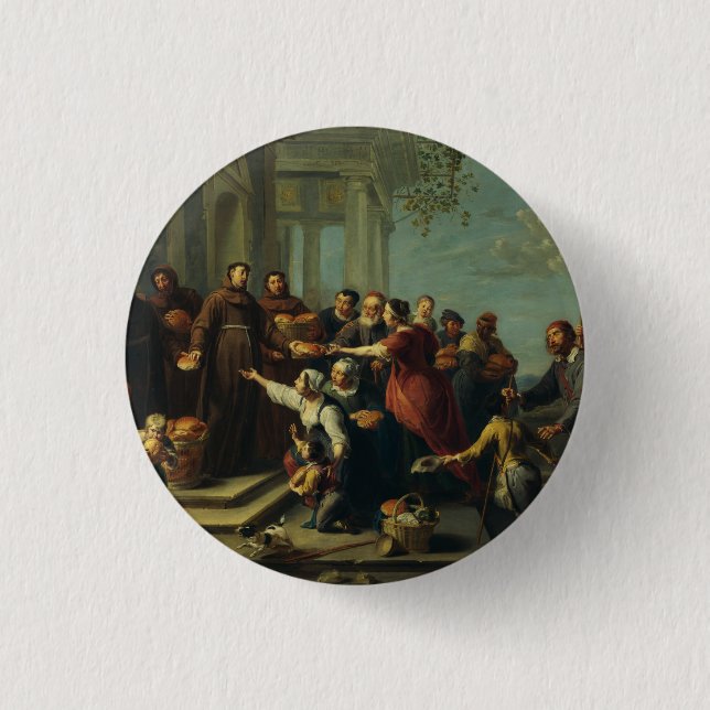 Saint Anthony of Padua by Willem van Herp Button (Front)