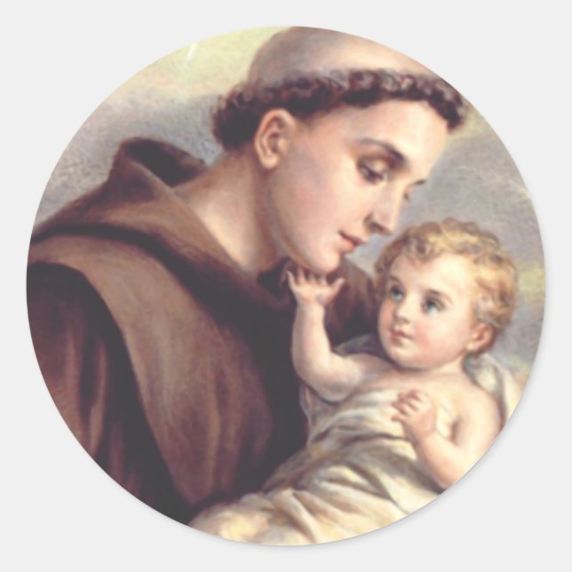 Saint Anthony of Padua Classic Round Sticker (Front)