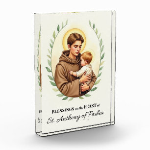 Saint Anthony of Padua Feast Day Blessings Leafy Acrylic Award