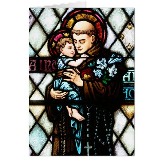 Saint Anthony of Padua Holding a Child Cards (Front)