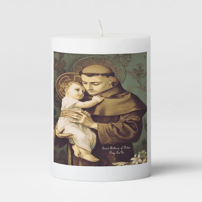 Saint Anthony of Padua Pillar Candle (Front)