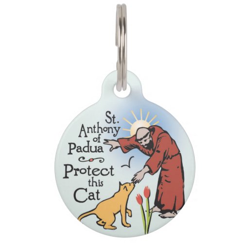 Saint Anthony of Padua Protect This Cat pet tag