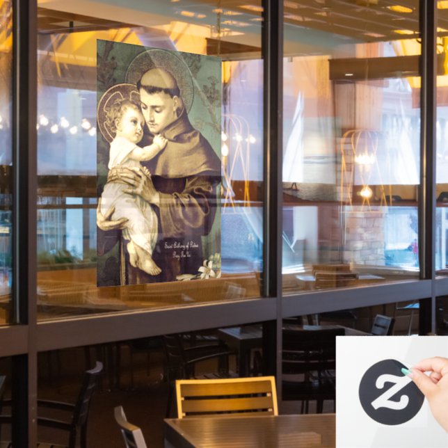 Saint Anthony of Padua Window Cling (Restaurant Window)