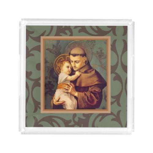 Saint Anthony of Padua with Baby Jesus Acrylic Tray