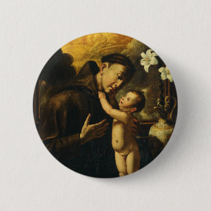 Saint Anthony of Padua with Baby Jesus Button