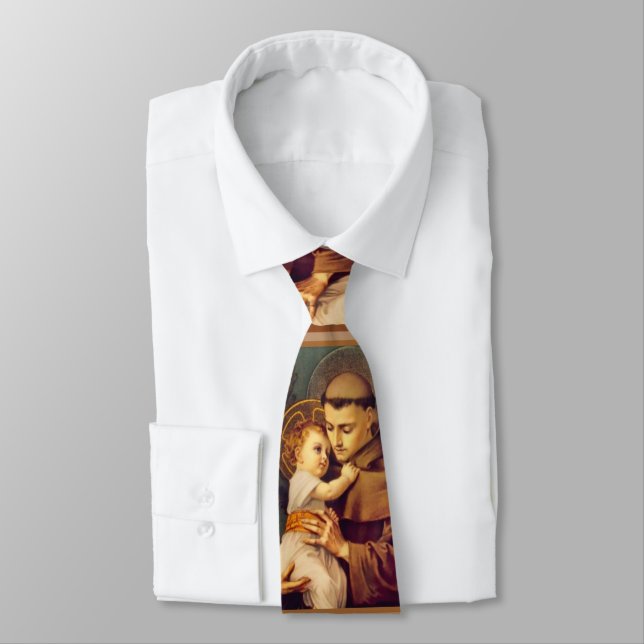 Saint Anthony of Padua with Baby Jesus Neck Tie (Tied)