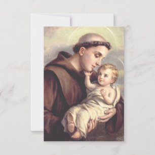 Saint Anthony of Padua with Jesus Holy Card