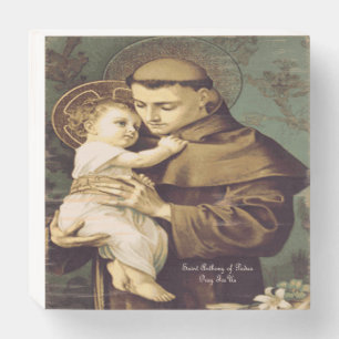 Saint Anthony of Padua Wooden Box Sign