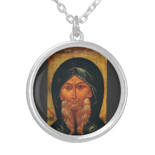 Saint Anthony of the Desert Silver Plated Necklace