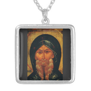  Saint Anthony of the Desert Silver Plated Necklace