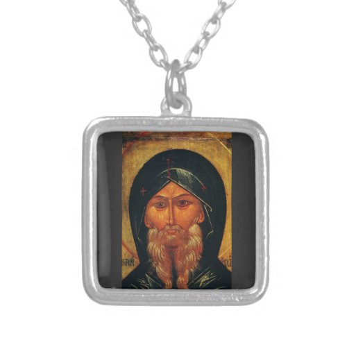 Saint Anthony of the Desert Silver Plated Necklace