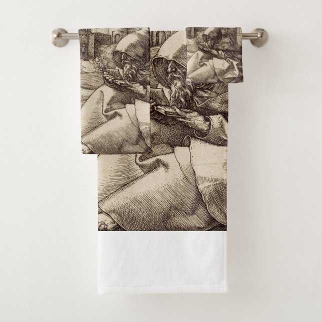 Saint Anthony Reading by Albrecht Durer Bath Towel Set (Insitu)