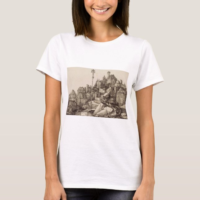 Saint Anthony Reading by Albrecht Durer T-Shirt (Front)