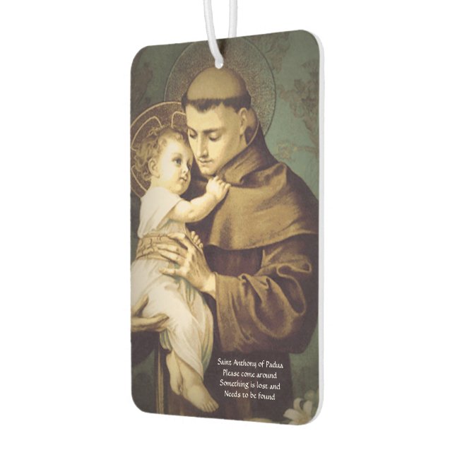 Saint Anthony Restoration Prayer of Lost Items Air Freshener (Left)