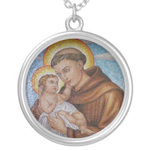 Saint Anthony _ santAntonio _ Hl Antonius _ Silver Plated Necklace