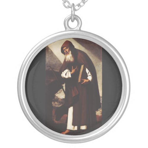 Saint Anthony the Abbot Silver Plated Necklace