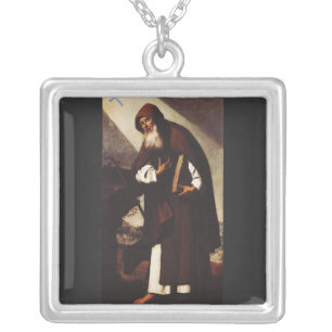 Saint Anthony the Abbot Silver Plated Necklace