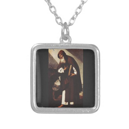 Saint Anthony the Abbot  Silver Plated Necklace