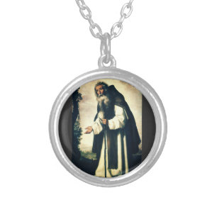 Saint Anthony the Anchorite Silver Plated Necklace