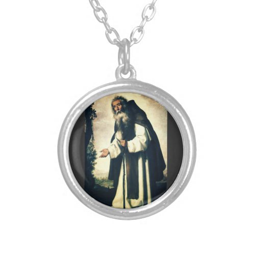 Saint Anthony the Anchorite Silver Plated Necklace