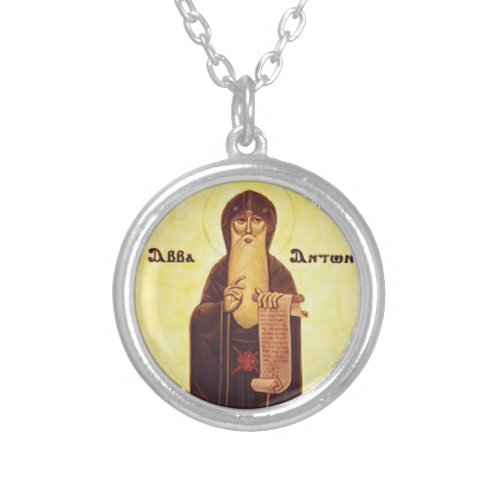 Saint Anthony the Great Silver Plated Necklace