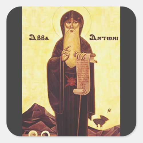 Saint Anthony the Great Square Sticker