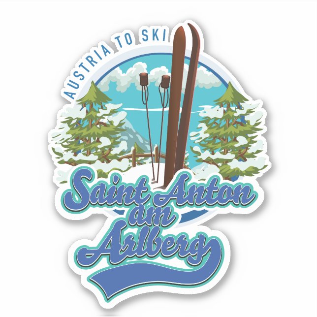 Saint Anton am Arlberg Austria Ski logo Sticker (Front)