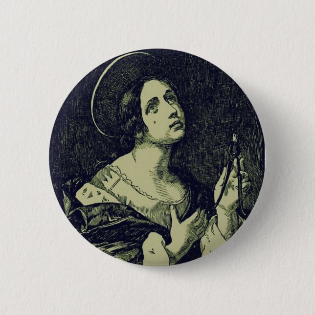 Saint Apollonia Virgin and Martyr Button (Front)