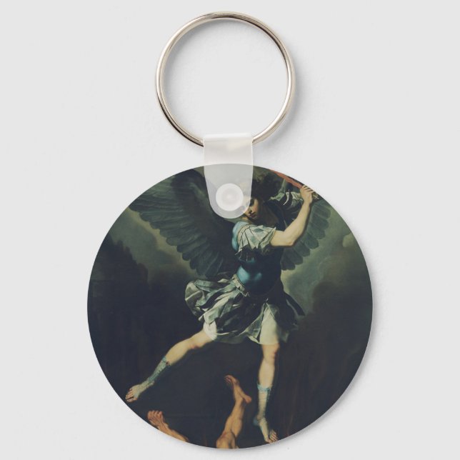 Saint Archangel Michael defeats the devil Keychain (Front)