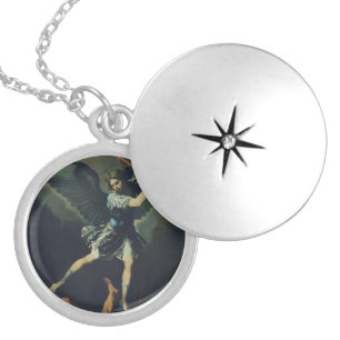 Saint Archangel Michael defeats the devil Locket Necklace