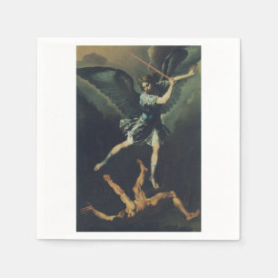 Saint Archangel Michael defeats the devil Napkins