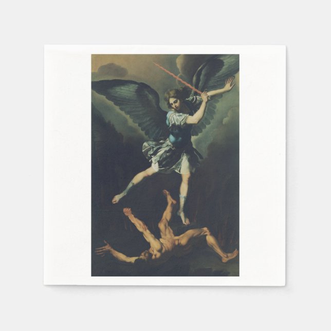 Saint Archangel Michael defeats the devil Napkins (Front)