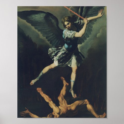 Saint Archangel Michael defeats the devil Poster