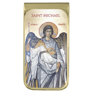 Saint Archangel Michael Gold Finish Money Clip
