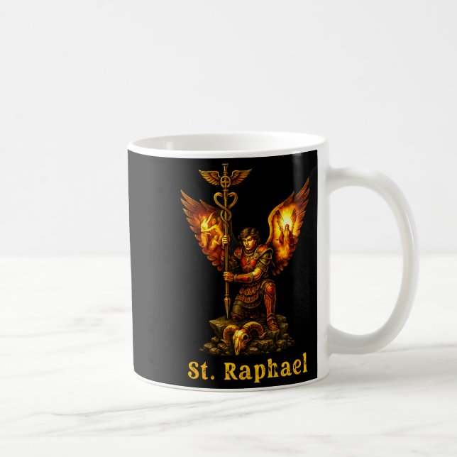 Saint Archangel Raphael Christian Art Faith  Coffee Mug (Right)