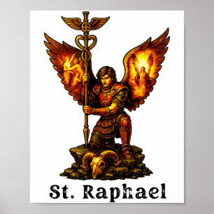 Saint Archangel Raphael Christian Art Faith Poster
