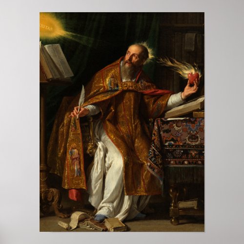 Saint Augustine 1645 by Philippe de Champaigne Poster