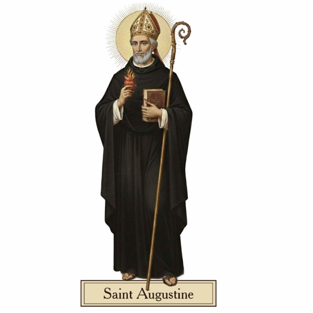 Saint Augustine 2D Statue Statuette Figurine (Front)