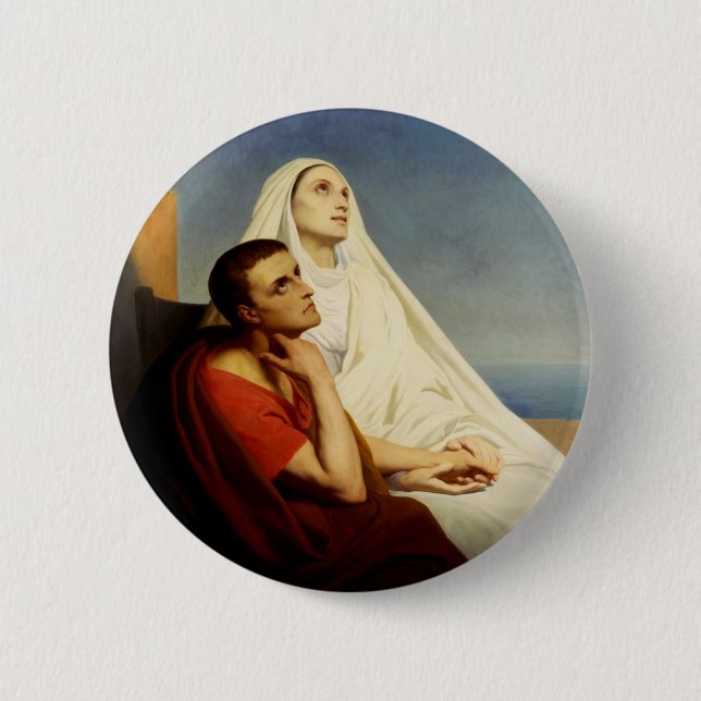 Saint Augustine and Saint Monica Button (Front)