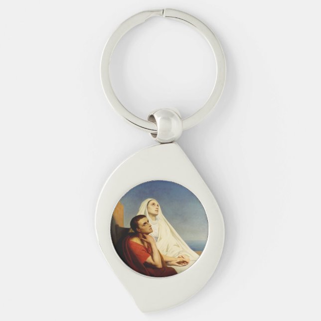 Saint Augustine and Saint Monica Keychain (Front)