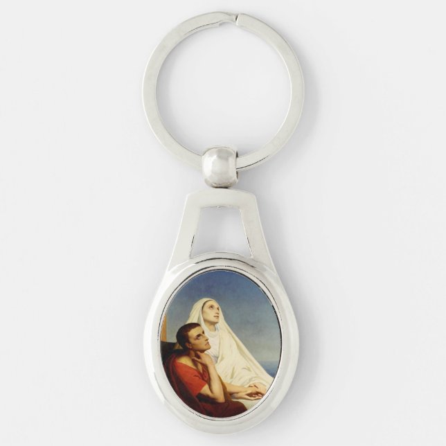 Saint Augustine and Saint Monica Keychain (Front)
