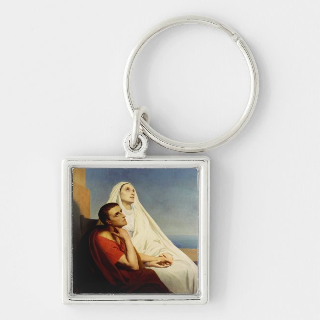 Saint Augustine and Saint Monica Keychain (Front)