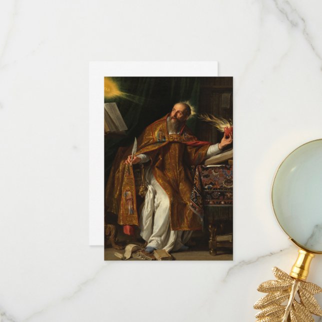 Saint Augustine by Philippe de Champaigne Thank You Card (Front/Back In Situ)