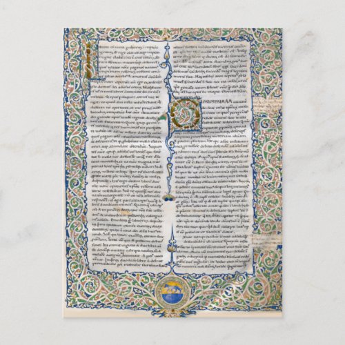 Saint Augustine City of God Medieval Manuscript Postcard